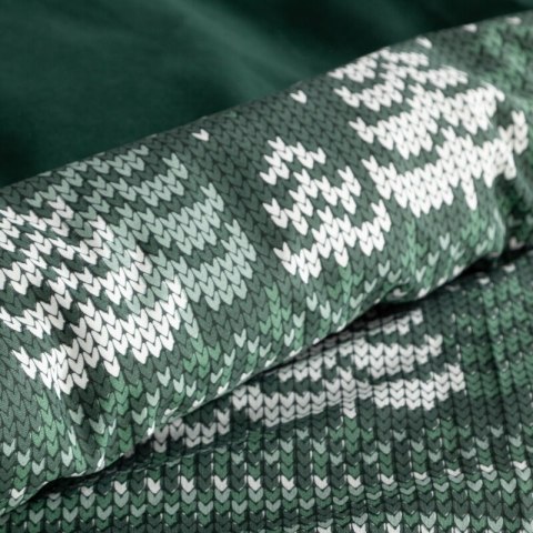 ŚWIĄTECZNY KOMPLET POŚCIELI CLOVER 160 X 200 CM CIEMNOZIELONY