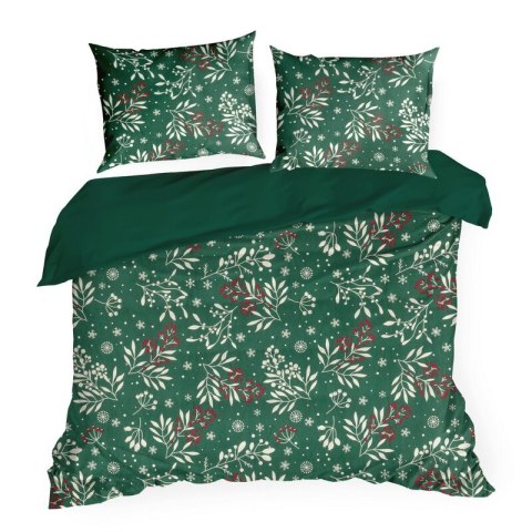 ŚWIĄTECZNY KOMPLET POŚCIELI CRISTIAN 160 X 200 CM BUTELKOWY ZIELONY