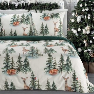 ŚWIĄTECZNY KOMPLET POŚCIELI DEER 160 X 200 CM BIAŁY