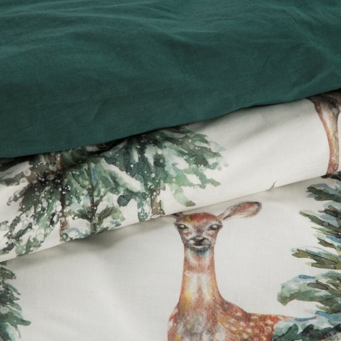 ŚWIĄTECZNY KOMPLET POŚCIELI DEER 160 X 200 CM BIAŁY