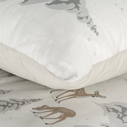 ŚWIĄTECZNY KOMPLET POŚCIELI FAWN 140 X 200 CM BIAŁY