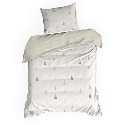 ŚWIĄTECZNY KOMPLET POŚCIELI GARLAND 160 X 200 CM BIAŁY