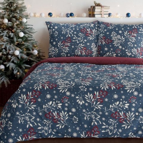 ŚWIĄTECZNY KOMPLET POŚCIELI KRISTY 140 X 200 CM GRANATOWY