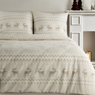 ŚWIĄTECZNY KOMPLET POŚCIELI LUKE 160 X 200 CM BEŻOWY