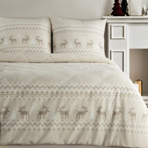 ŚWIĄTECZNY KOMPLET POŚCIELI LUKE 160 X 200 CM BEŻOWY