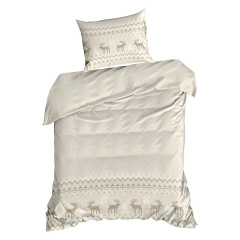 ŚWIĄTECZNY KOMPLET POŚCIELI LUKE 220 X 200 CM BEŻOWY