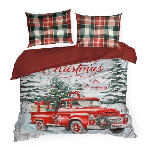 ŚWIĄTECZNY KOMPLET POŚCIELI XMAS 160 X 200 CM CZERWONY