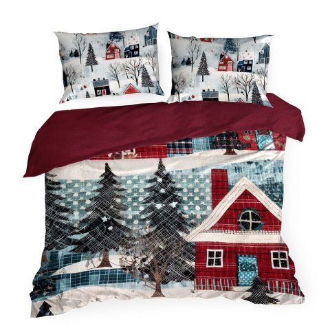 ŚWIĄTECZNY KOMPLET POŚCIELI NIKO 220 X 200 CM CZERWONY