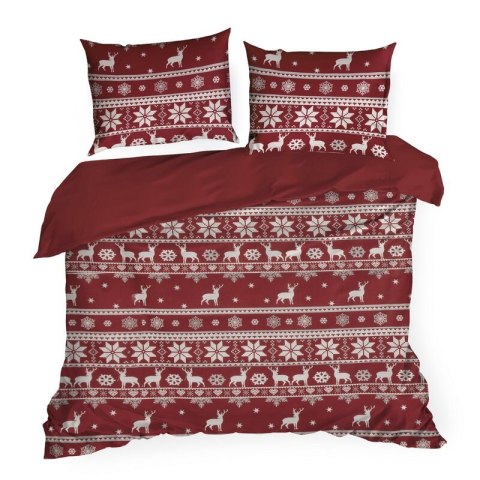 ŚWIĄTECZNY KOMPLET POŚCIELI OSLO 160 X 200 CM CZERWONY