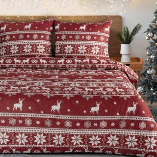 ŚWIĄTECZNY KOMPLET POŚCIELI OSLO 220 X 200 CM CZERWONY