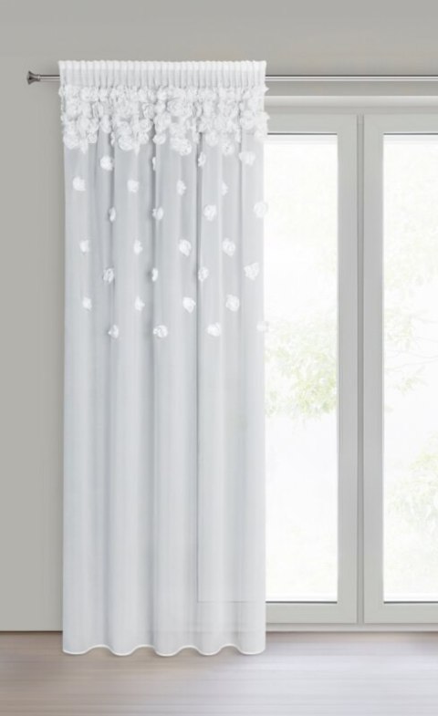 FIRANA GOTOWA DIANA 3 NA TAŚMIE 140 X 270 CM BIAŁY