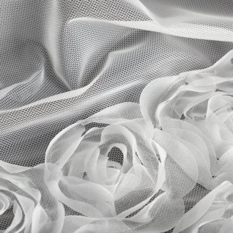 ZASŁONA GOTOWA ROSES 4 NA TAŚMIE 400 X 160 CM BIAŁY