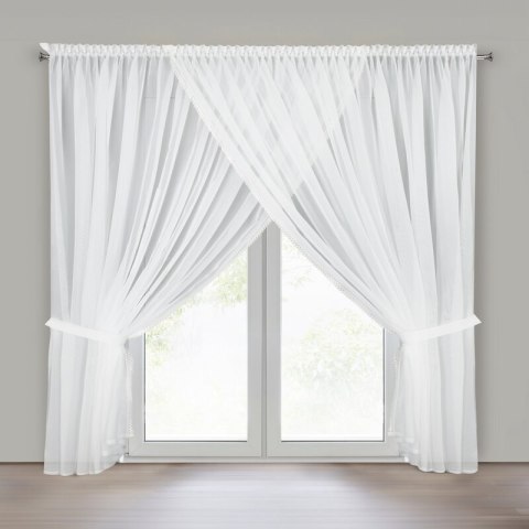 FIRANA GOTOWA CAROLINE NA TAŚMIE 400 X 250 CM BIAŁY