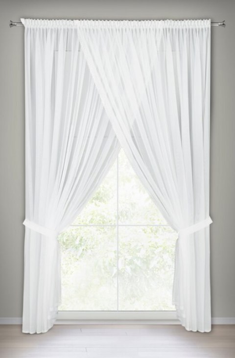 FIRANA GOTOWA CAROLINE NA TAŚMIE 400 X 250 CM BIAŁY