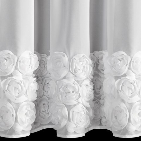 ZASŁONA GOTOWA ROSES 11 NA TAŚMIE 150 X 70 CM BIAŁY