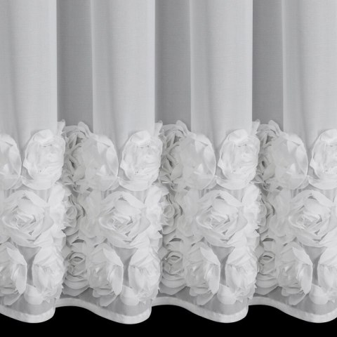 ZASŁONA GOTOWA ROSES 8 NA TAŚMIE 300 X 120 CM BIAŁY