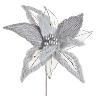 KWIAT ŚWIĄTECZNY 278 O 40 X 35 CM SREBRNY