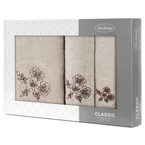 KOMPLET RĘCZNIKÓW 3 56 X 36 X 7 CM BEŻOWY