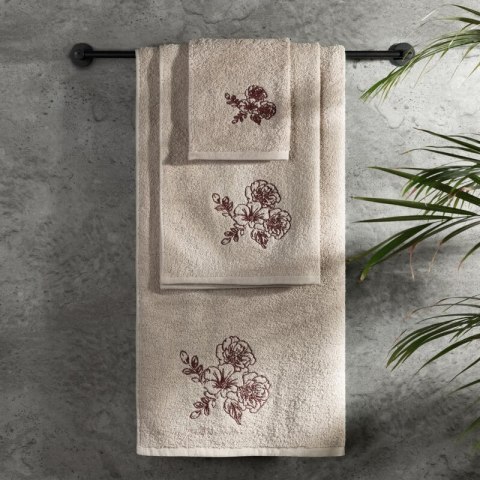 KOMPLET RĘCZNIKÓW 3 56 X 36 X 7 CM BEŻOWY