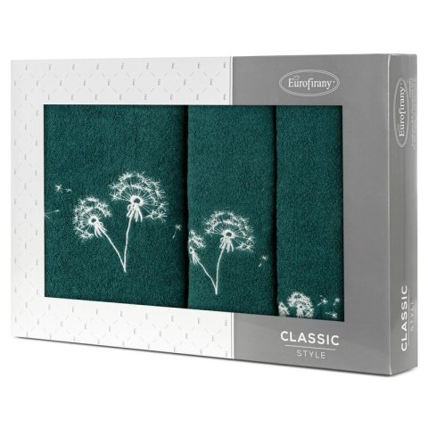 KOMPLET RĘCZNIKÓW 3 56 X 36 X 7 CM CIEMNOZIELONY