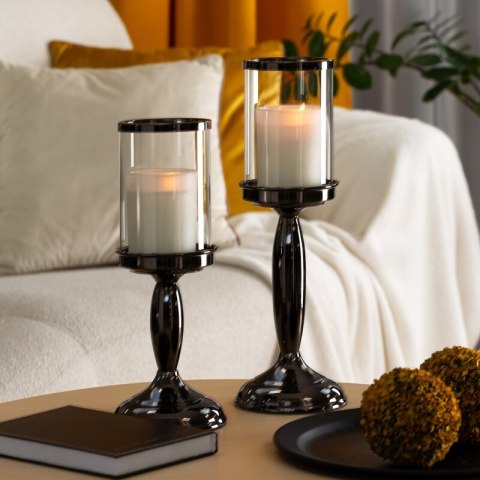 ŚWIECZNIK DEKORACYJNY NOE (01) 13 X 13 X 18 CM CZARNY