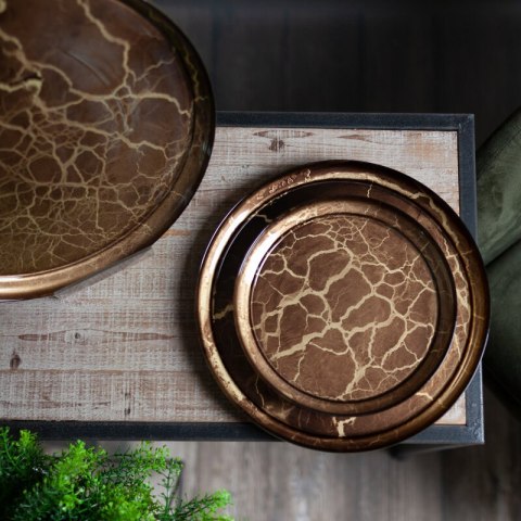 SZKLANA PATERA DEKORACYJNA SUZI (03) (FI) 28X2 CM ZŁOTY