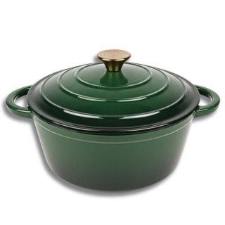 EMALIOWANY GARNEK ŻELIWNY 22cm 3L HAGE ZIELONY