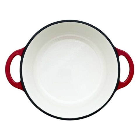 EMALIOWANY GARNEK ŻELIWNY 24cm 4L HAGE CZERWONY