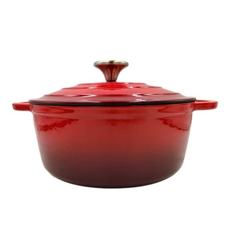 EMALIOWANY GARNEK ŻELIWNY 24cm 4L HAGE CZERWONY