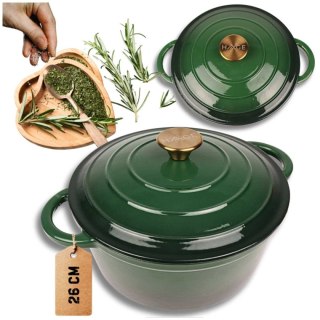 EMALIOWANY GARNEK ŻELIWNY 24cm 4L HAGE ZIELONY