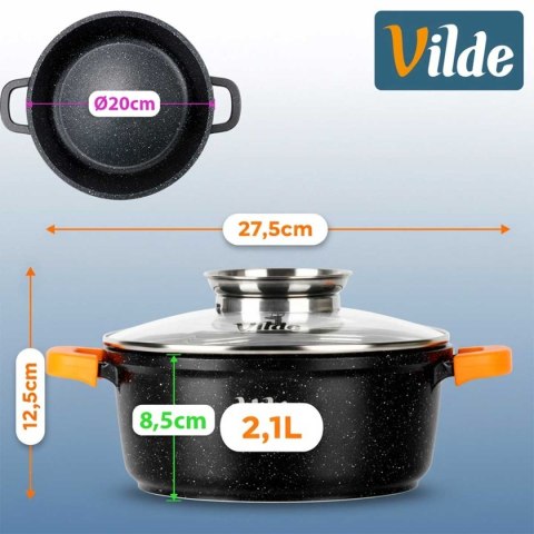 GARNEK GRANITOWY 2,1L 20cm Z POKRYWĄ Z AROMATYZEREM TERRUNA 199104