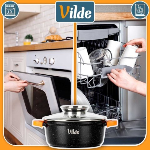 GARNEK GRANITOWY 2,1L 20cm Z POKRYWĄ Z AROMATYZEREM TERRUNA 199104