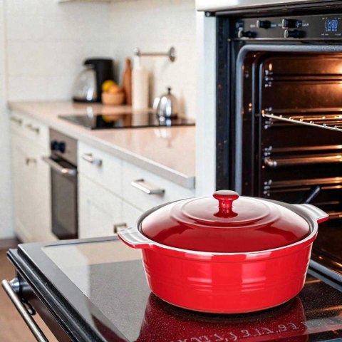 NACZYNIE CERAMICZNE GARNEK Z POKRYWĄ DO ZAPIEKANIA 26 cm 3L BANQUET CULINARIA