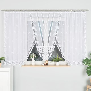 ROZALIA Firanka żakardowa gotowa, szerokość 450 x wysokość 160cm, kolor 001 biały 019370/FBL/001/450160/1