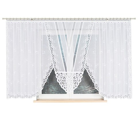 ROZALIA Firanka żakardowa gotowa, szerokość 450 x wysokość 160cm, kolor 001 biały 019370/FBL/001/450160/1