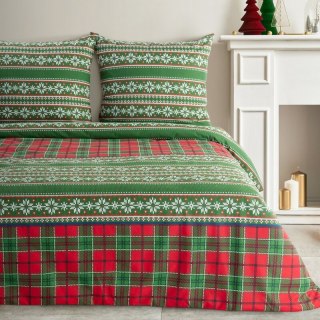 ŚWIĄTECZNY KOMPLET POŚCIELI AURORA 160 X 200 CM ZIELONY