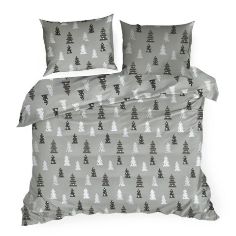 ŚWIĄTECZNY KOMPLET POŚCIELI LENON 140 X 200 CM STALOWY