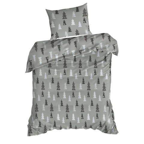 ŚWIĄTECZNY KOMPLET POŚCIELI LENON 140 X 200 CM STALOWY