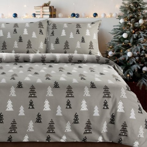 ŚWIĄTECZNY KOMPLET POŚCIELI LENON 220 X 200 CM STALOWY