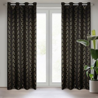 ZASŁONA GOTOWA D91 POLI 140 X 250 CM CZARNY