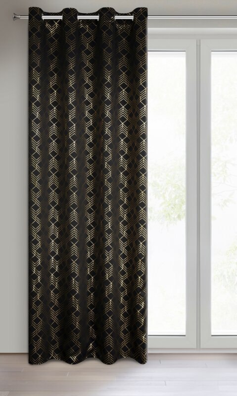ZASŁONA GOTOWA D91 POLI 140 X 250 CM CZARNY
