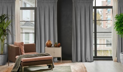 ZASŁONA GOTOWA D91 ROSA NA TAŚMIE 140 X 270 CM STALOWY