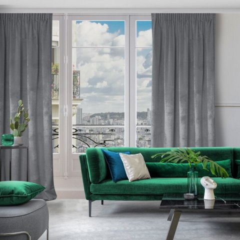 ZASŁONA GOTOWA D91 ROSA NA TAŚMIE 140 X 270 CM STALOWY