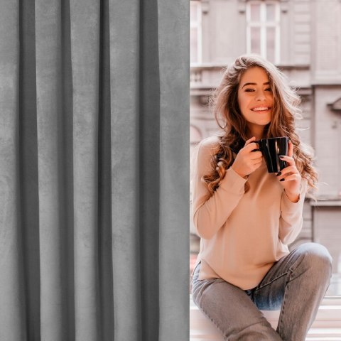 ZASŁONA GOTOWA D91 ROSA NA TAŚMIE 140 X 270 CM STALOWY