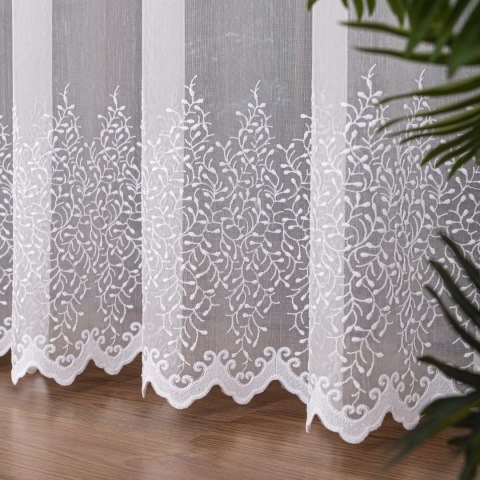 Firanka haftowana pasowa, wysokość 170cm, kolor 001 biały FH0043/768/001/000170/1