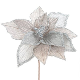 KWIAT ŚWIĄTECZNY 280 O 30 X 35 CM SREBRNY