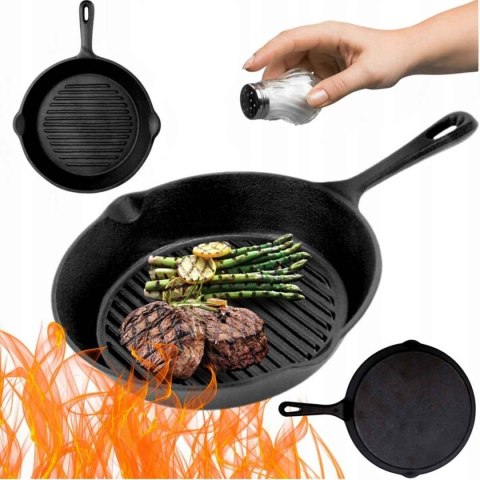 PATELNIA ŻELIWNA GRILLOWA HAGE 26cm INDUKCJA