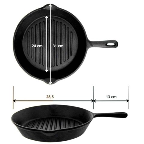 PATELNIA ŻELIWNA GRILLOWA HAGE 31cm INDUKCJA