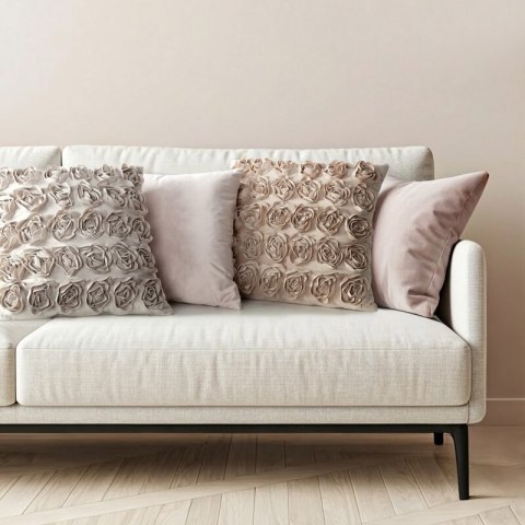 POSZEWKI ROSES 1 45 X 45 CM KREMOWY