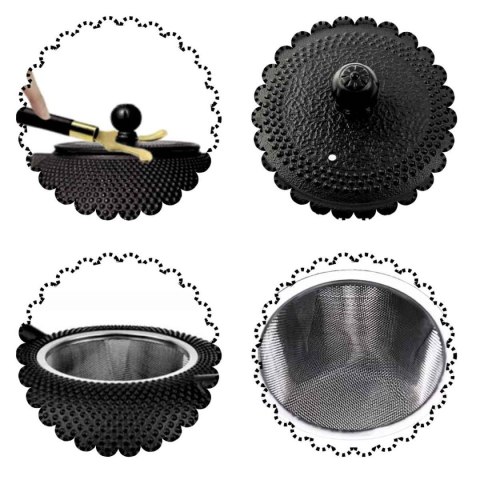 ZAPARZACZ ŻELIWNY DZBANEK CZARNY 900ml Z FILTREM i FILIŻANKAMI PREZENT